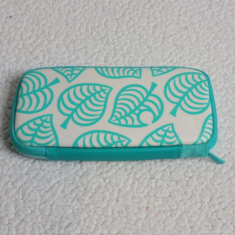 Animal Crossing Teal Leaf Green Carrying Case For Nintendo Switch & Switch Lite